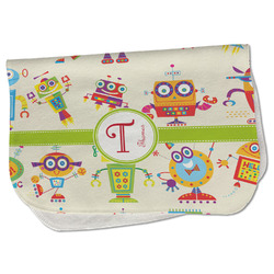 Rocking Robots Burp Cloth - Fleece w/ Name and Initial