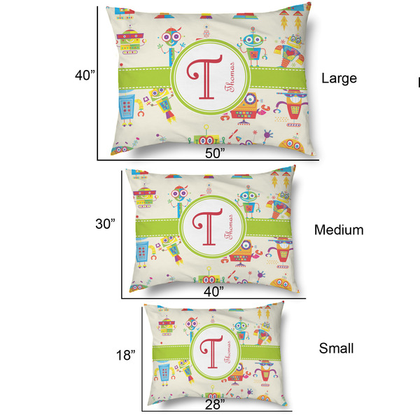 Rocking Robots Outdoor Dog Beds - SIZE CHART