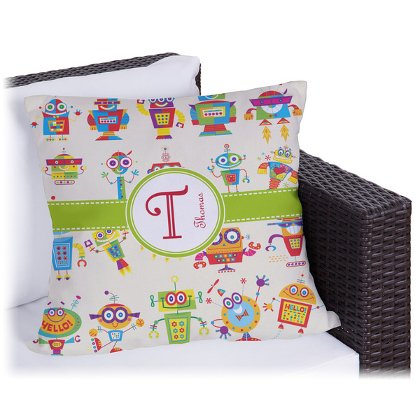 Custom Rocking Robots Outdoor Pillow - 18" (Personalized)