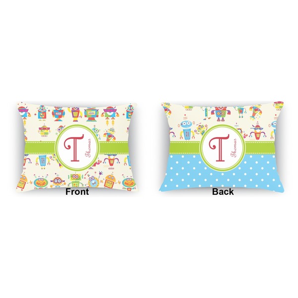 Rocking Robots  Outdoor Rectangular Throw Pillow (Front and Back)