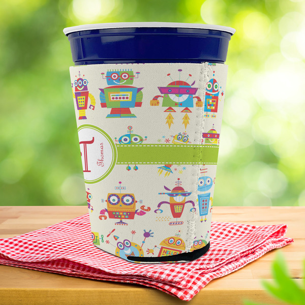 Rocking Robots Party Cup Sleeves - with bottom - Lifestyle