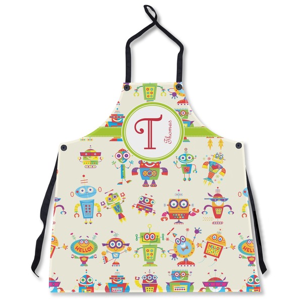 Custom Rocking Robots Apron Without Pockets w/ Name and Initial