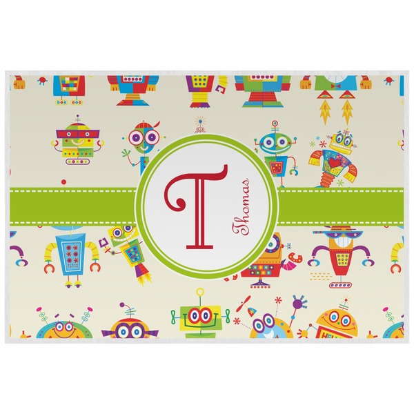 Custom Rocking Robots Laminated Placemat w/ Name and Initial