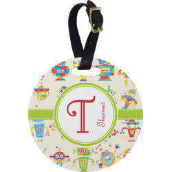 Rocking Robots Plastic Luggage Tag - Round (Personalized)