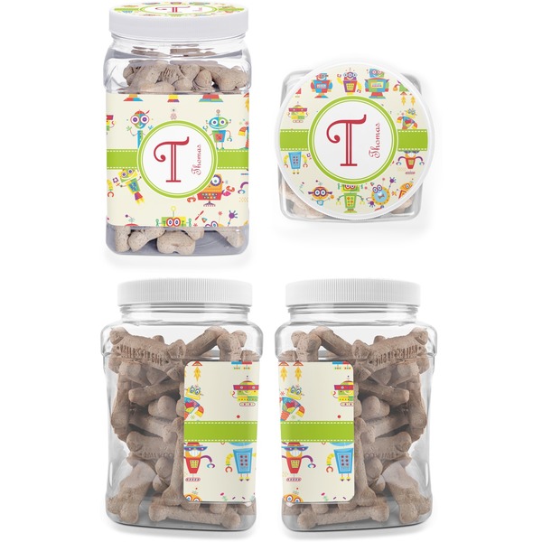 Rocking Robots Pet Treat Jar - Multiple Angles