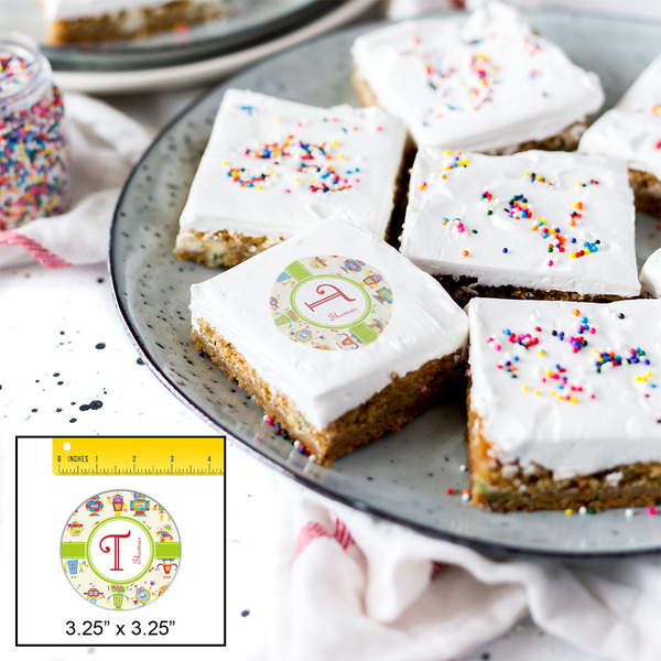 Rocking Robots Printed Icing Circle - Large - In Context