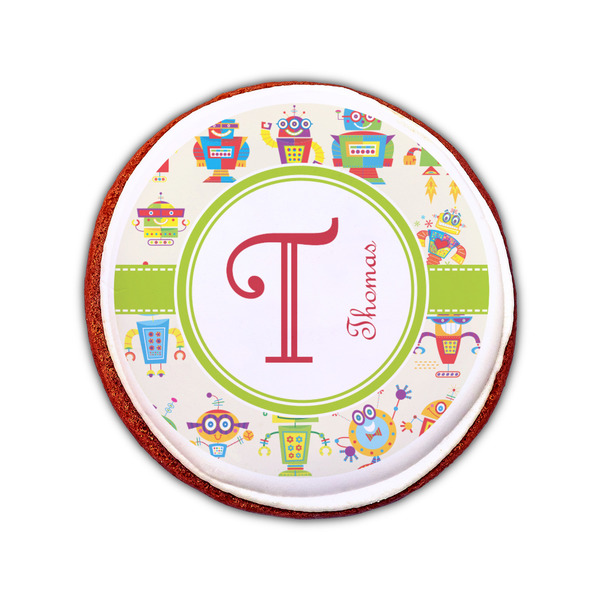 Rocking Robots Printed Icing Circle - Small - On Cookie