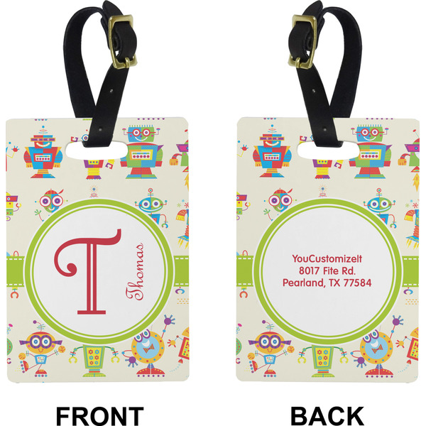 Rocking Robots Rectangle Luggage Tag (Front + Back)