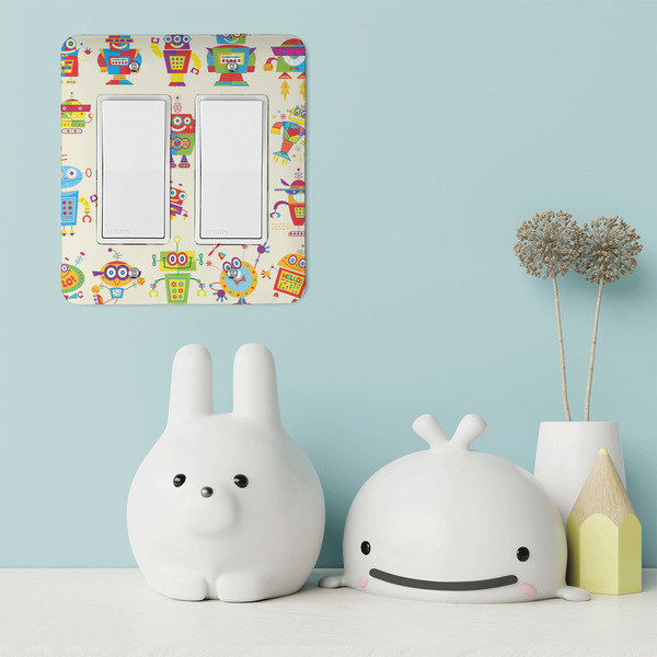 Rocking Robots Rocker Light Switch Covers - Double - IN CONTEXT