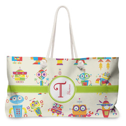 Rocking Robots Large Tote Bag with Rope Handles (Personalized)