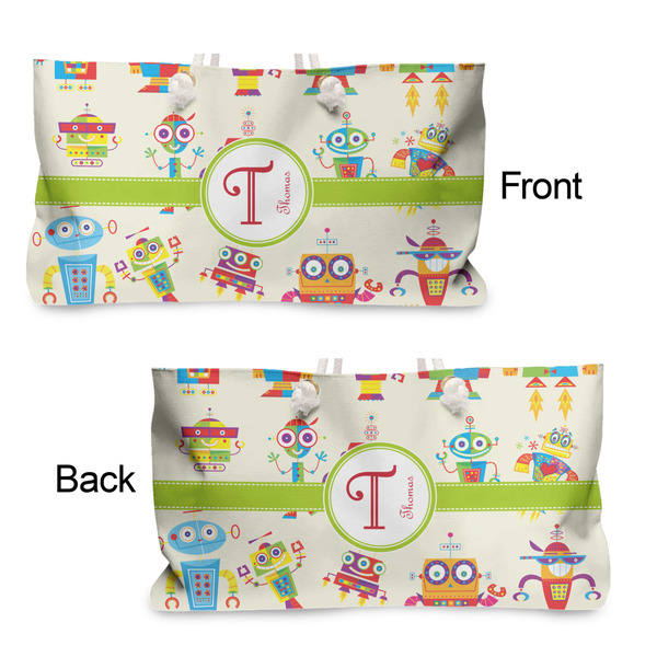 Rocking Robots Large Rope Tote - From & Back View