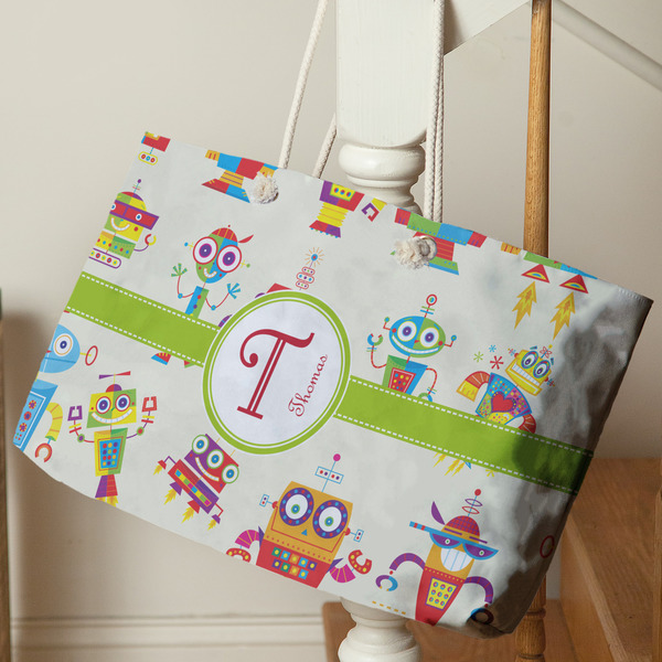 Rocking Robots Large Rope Tote - Life Style