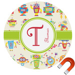 Rocking Robots Round Car Magnet - 6" (Personalized)