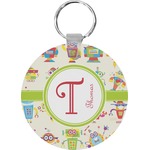 Rocking Robots Round Plastic Keychain (Personalized)