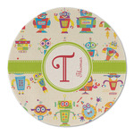 Rocking Robots Round Linen Placemat (Personalized)
