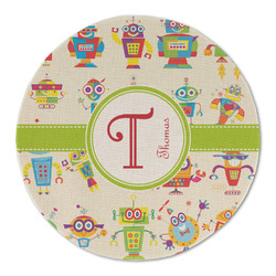 Rocking Robots Round Linen Placemat - Single Sided (Personalized)