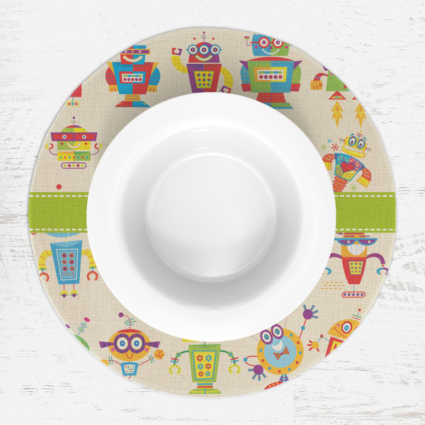 Rocking Robots Round Linen Placemats - LIFESTYLE (single)