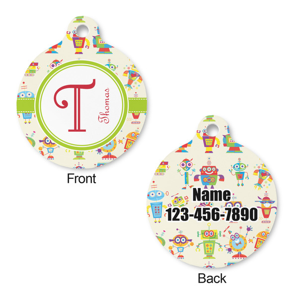 Rocking Robots Round Pet Tag - Front & Back