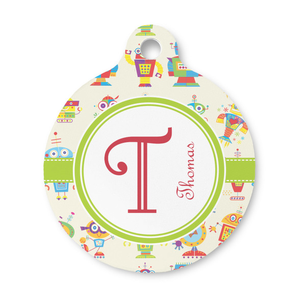 Custom Rocking Robots Round Pet ID Tag - Small (Personalized)