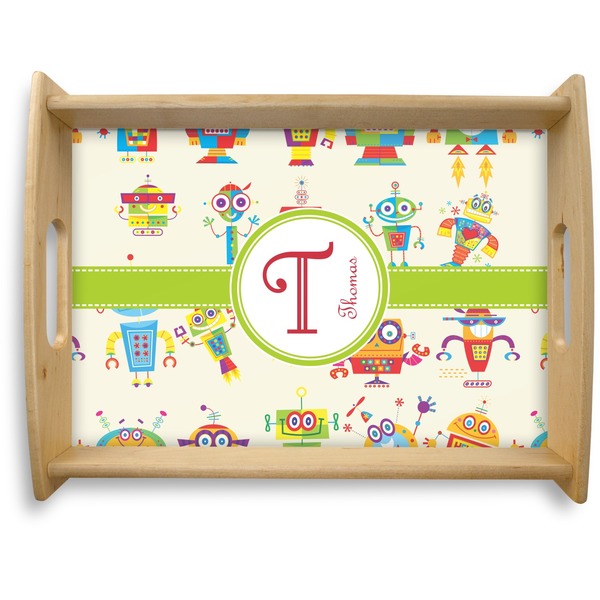 Custom Rocking Robots Natural Wooden Tray - Large (Personalized)