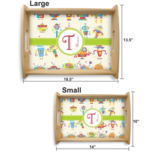Rocking Robots Serving Tray Wood Sizes