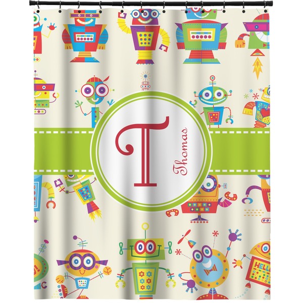 Custom Rocking Robots Extra Long Shower Curtain - 70"x84" (Personalized)