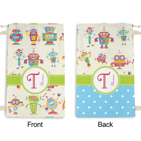 Rocking Robots Small Laundry Bag - Front & Back View