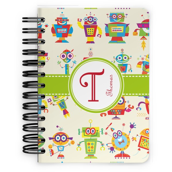 Custom Rocking Robots Spiral Notebook - 5x7 w/ Name and Initial