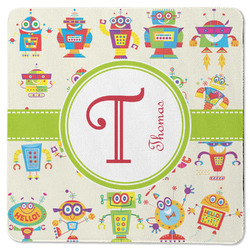 Rocking Robots Square Rubber Backed Coaster (Personalized)
