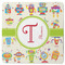 Rocking Robots Square Rubber Backed Coaster (Personalized)
