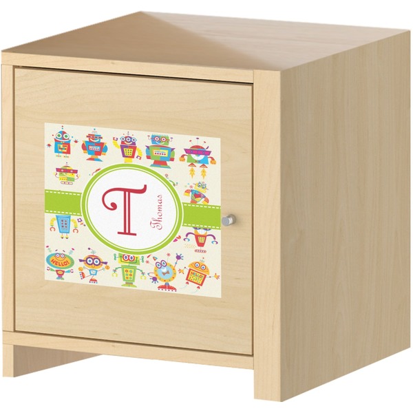 Rocking Robots Square Wall Decal on Wooden Cabinet