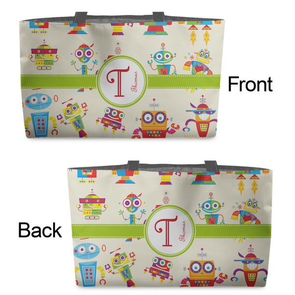 Rocking Robots Tote w/Black Handles - Front & Back Views
