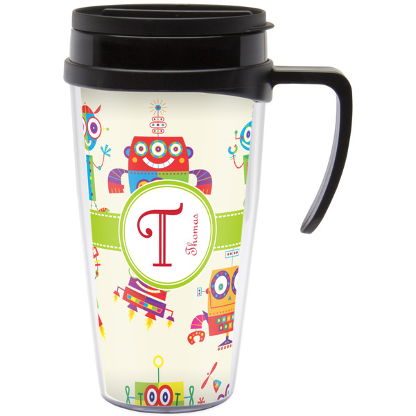Custom Rocking Robots Acrylic Travel Mug with Handle (Personalized)