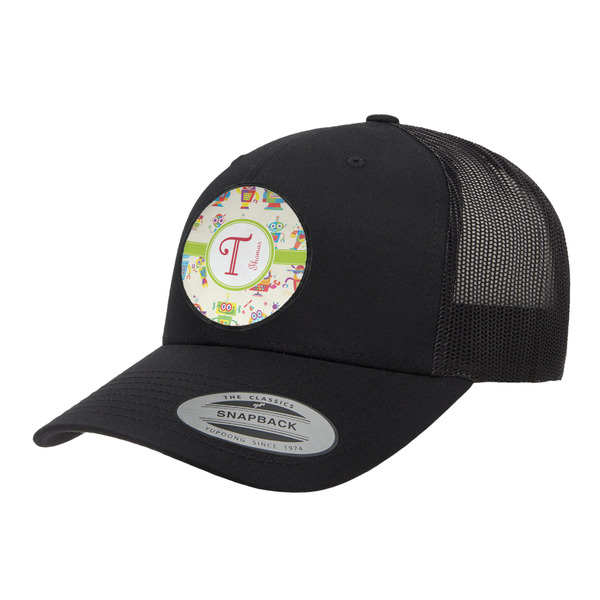 Custom Rocking Robots Trucker Hat - Black (Personalized)