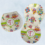 Rocking Robots Burp Pads - Velour - Set of 2 w/ Name and Initial