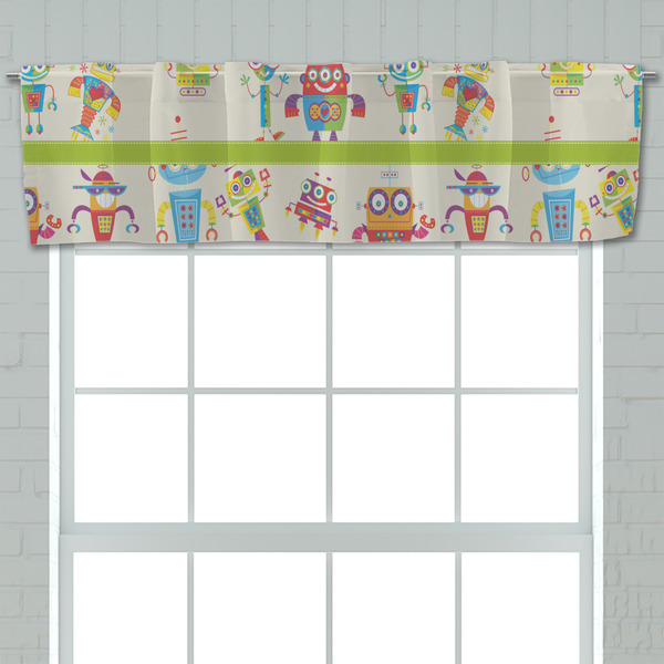 Rocking Robots Valance - Closeup on window