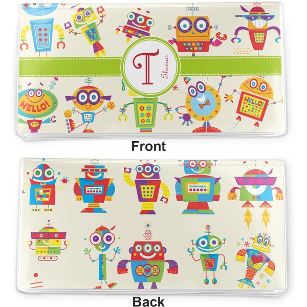 Rocking Robots Vinyl Check Book Cover - Front and Back