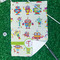 Rocking Robots Waffle Weave Golf Towel - In Context