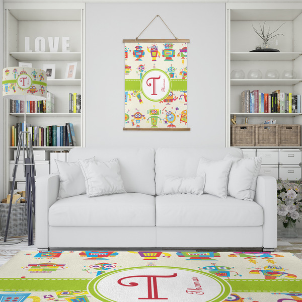 Rocking Robots Wall Hanging Tapestry - Portrait - IN CONTEXT