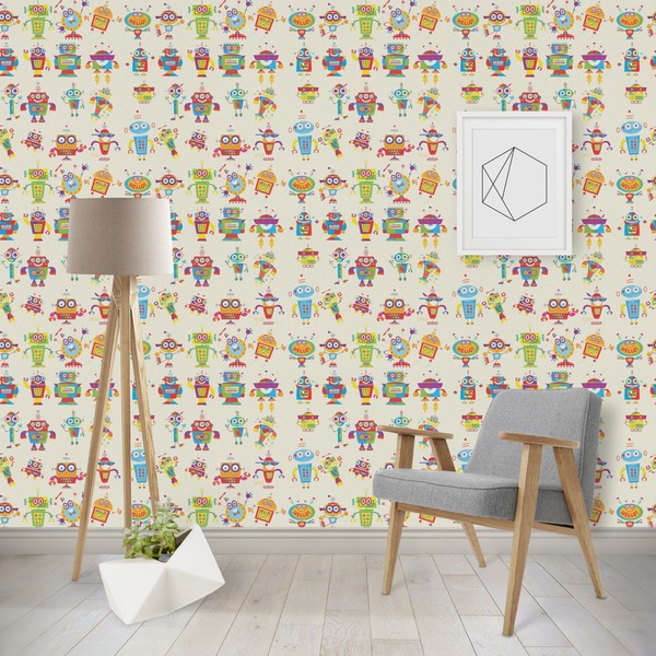 Custom Rocking Robots Wallpaper & Surface Covering (Water Activated - Removable)