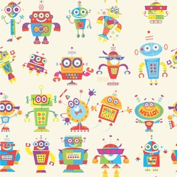 Rocking Robots Wallpaper & Surface Covering