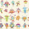 Rocking Robots Wallpaper & Surface Covering (Water Activated 24"x 24" Sample)