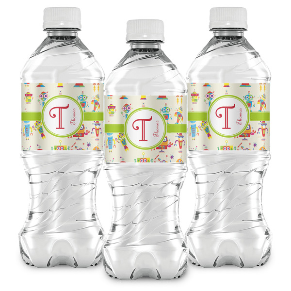 Rocking Robots Water Bottle Labels - Front View