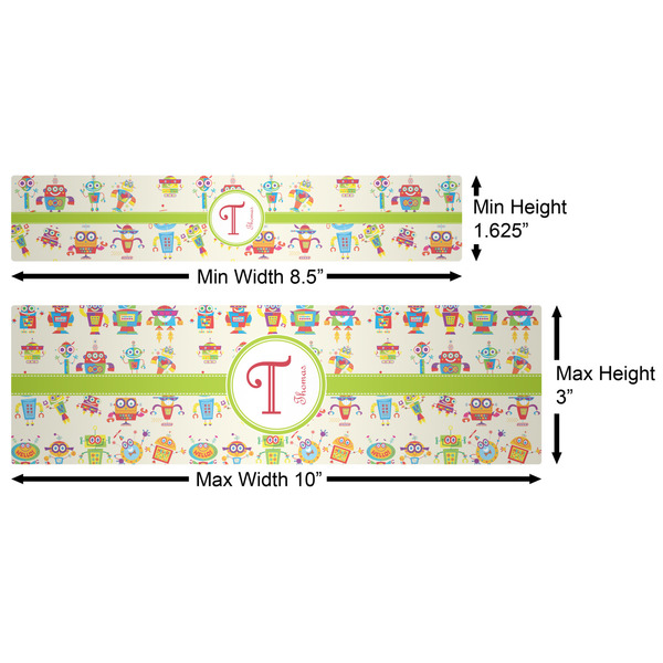 Rocking Robots Water Bottle Labels w/ Dimensions