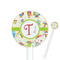 Rocking Robots 5.5" Round Plastic Stir Sticks - White - Double Sided (Personalized)