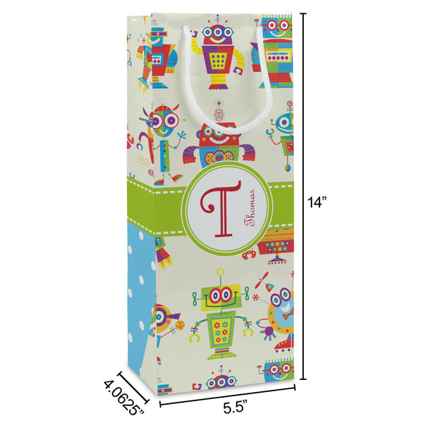 Rocking Robots Wine Gift Bag - Dimensions