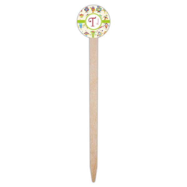Rocking Robots Wooden 6" Food Pick - Round - Single Pick