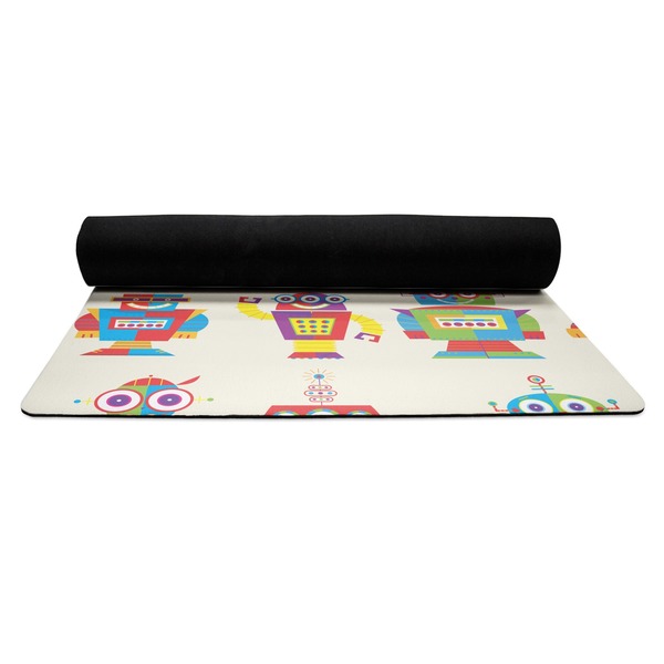 Rocking Robots Yoga Mat Rolled up Black Rubber Backing