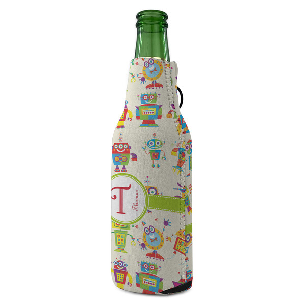 Rocking Robots Zipper Bottle Cooler - ANGLE (bottle)