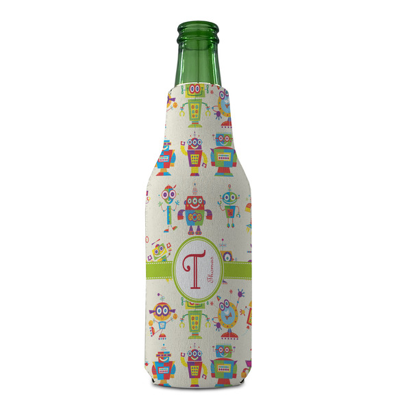 Rocking Robots Zipper Bottle Cooler - FRONT (bottle)